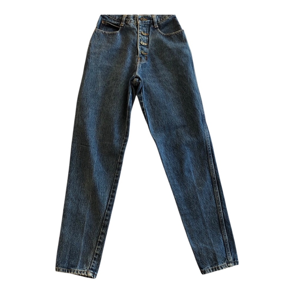 VTG High-Rise Dark Blue Button-Fly Women's Jeans